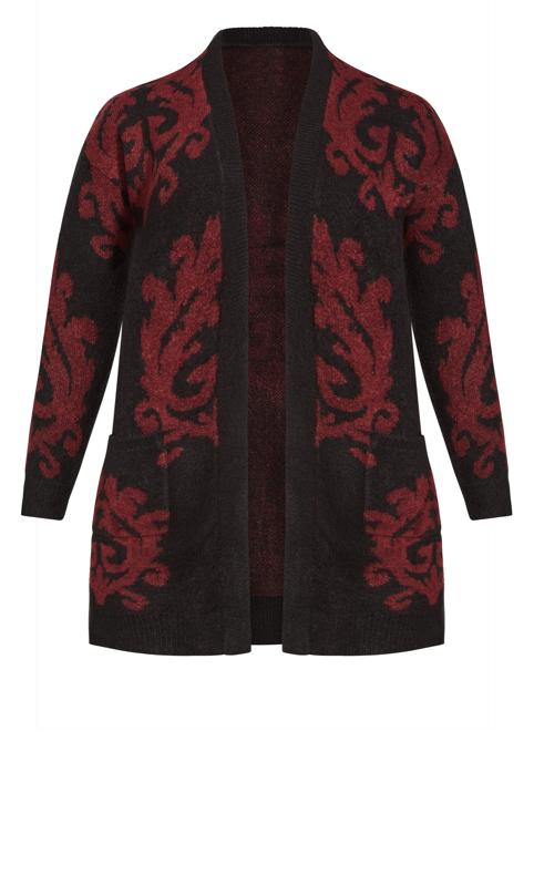 Evans Black & Red Knitted Cardigan 2
