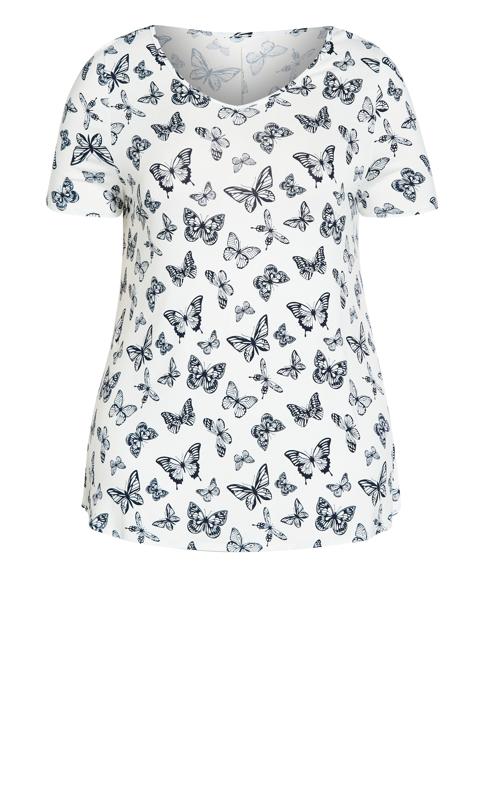 Butterfly Print White Top 5