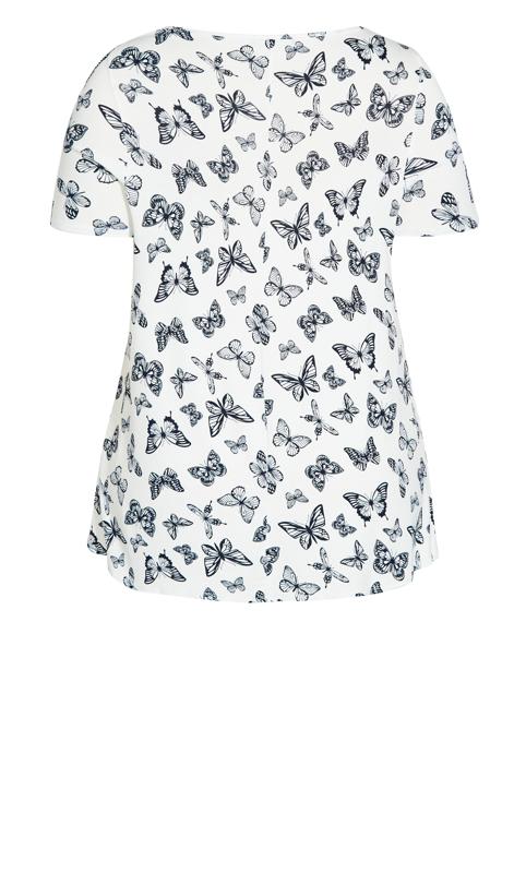 Butterfly Print White Top 6