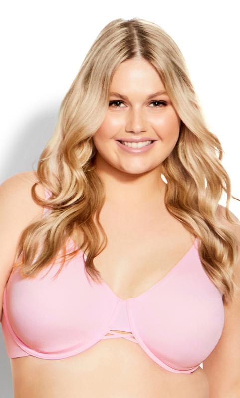 Plus Size  Evans Pink Fashion Back Smoother Bra