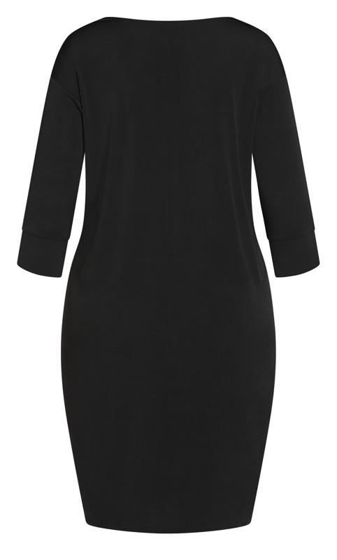 Button Sleeve Dress Black 4