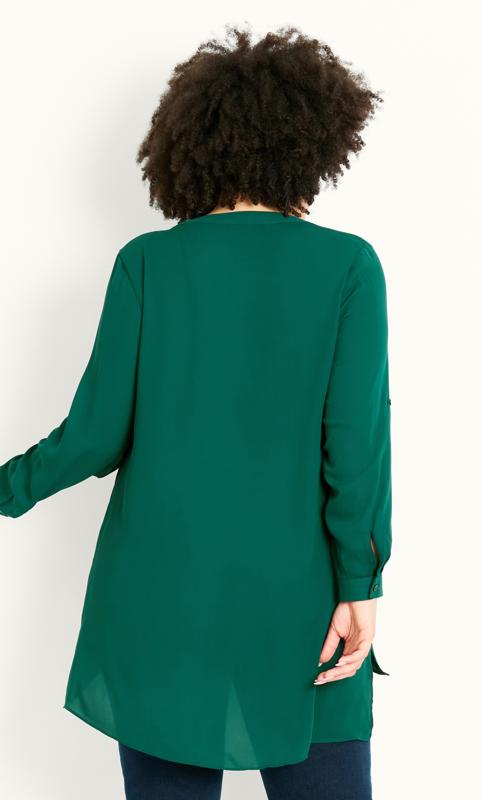 Green Woven Asymmetrical Shirt 5