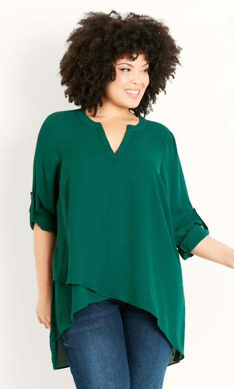 Green Woven Asymmetrical Shirt 6