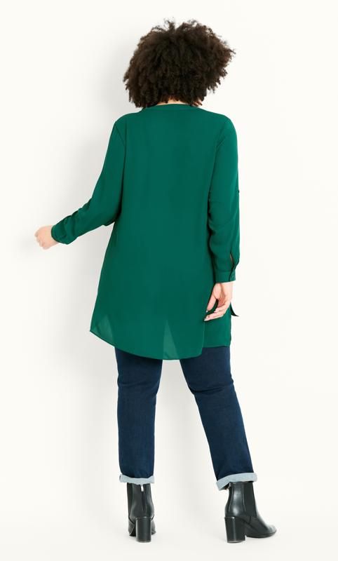 Green Woven Asymmetrical Shirt 8