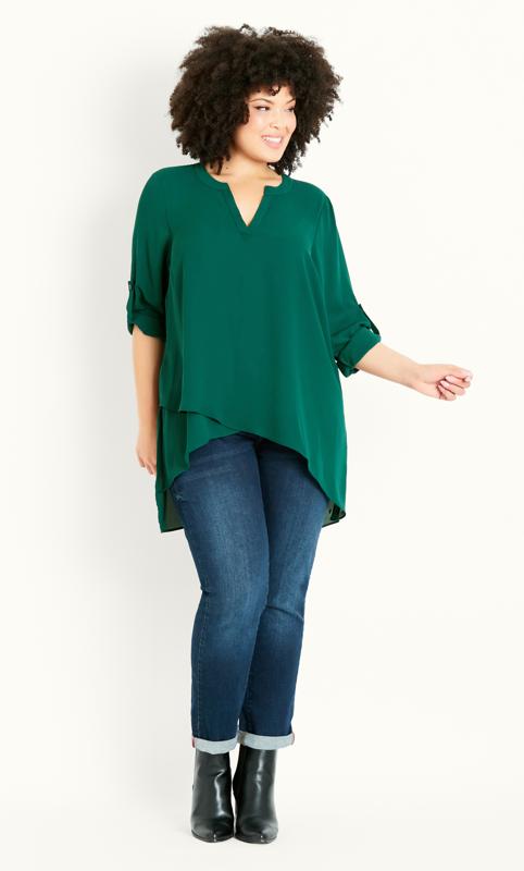 Green Woven Asymmetrical Shirt 9