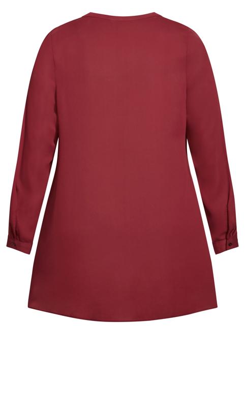 Red Woven Asymmetrical Shirt 3