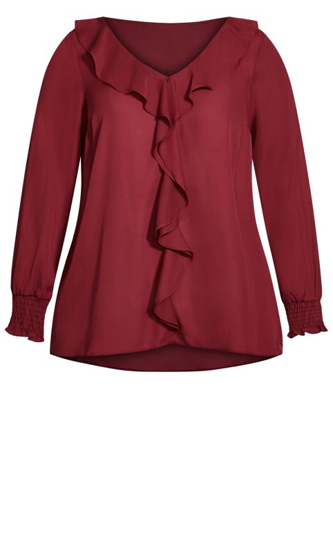 Frill Front Red Top 5