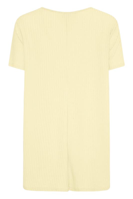 Tall Women's LTS Yellow Short Sleeve Ribbed Swing Top | Long Tall Sally 6
