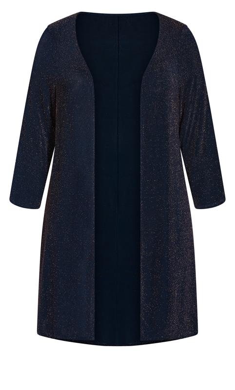 Sparkle Open Front Cardigan Navy 5