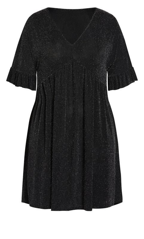 Sparkle Frill Sleeve Dress Black 4