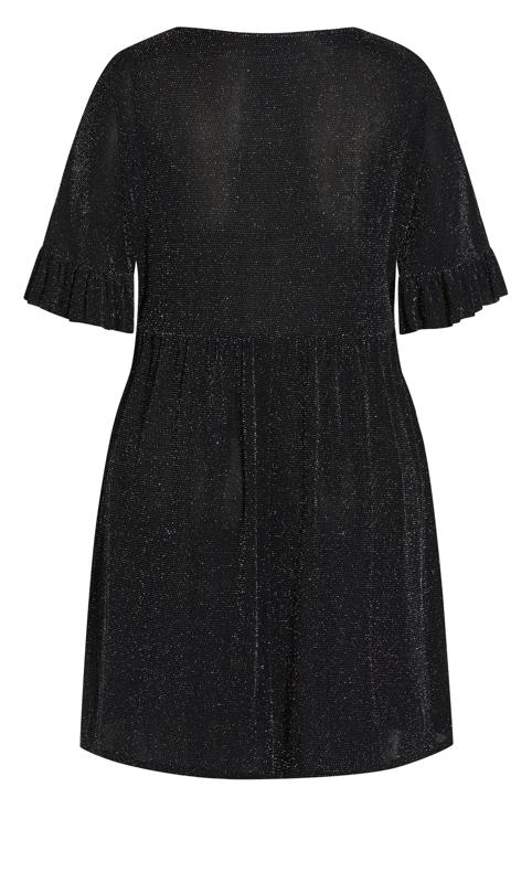 Sparkle Frill Sleeve Dress Black 5