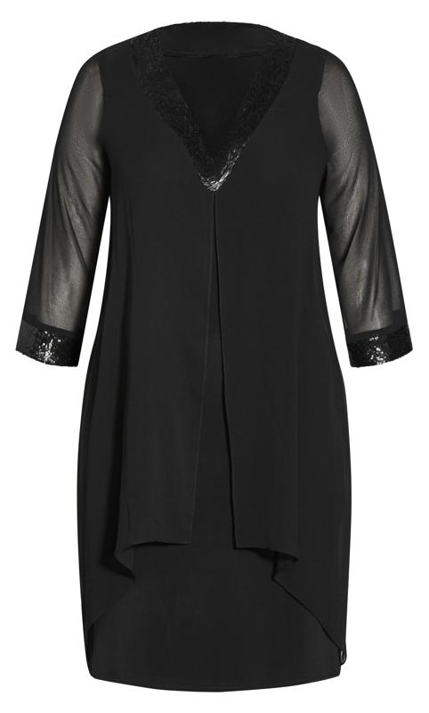 Sequin Trim Black Dress 3