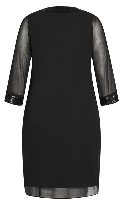 Sequin Trim Black Dress 4