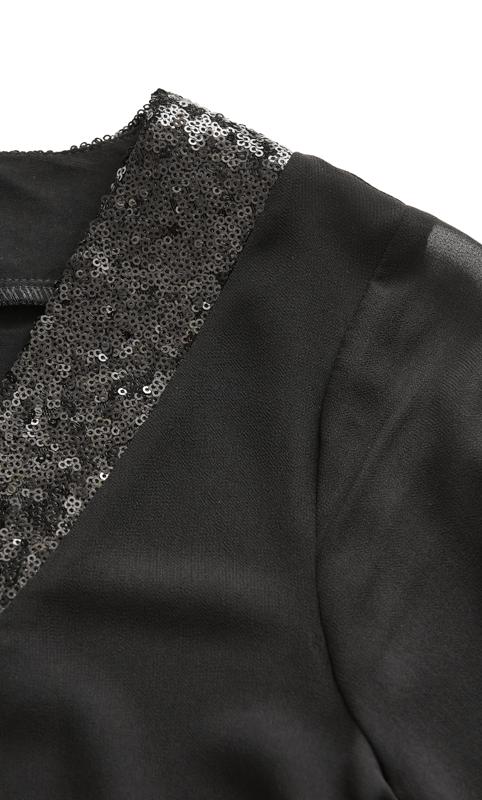 Sequin Trim Black Dress 6