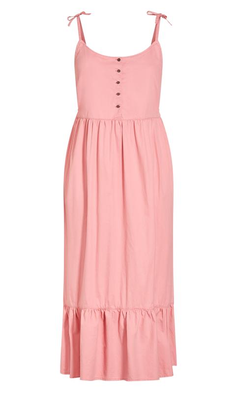 Evans Pink Denim Tie Maxi Dress 4
