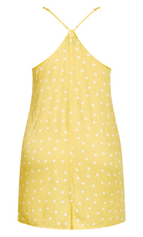 Evans Lemon Yellow Spot Strappy Dress 4