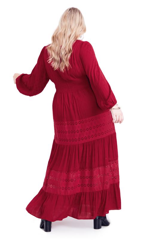 Evans Red Enchant Lace Maxi Dress 3