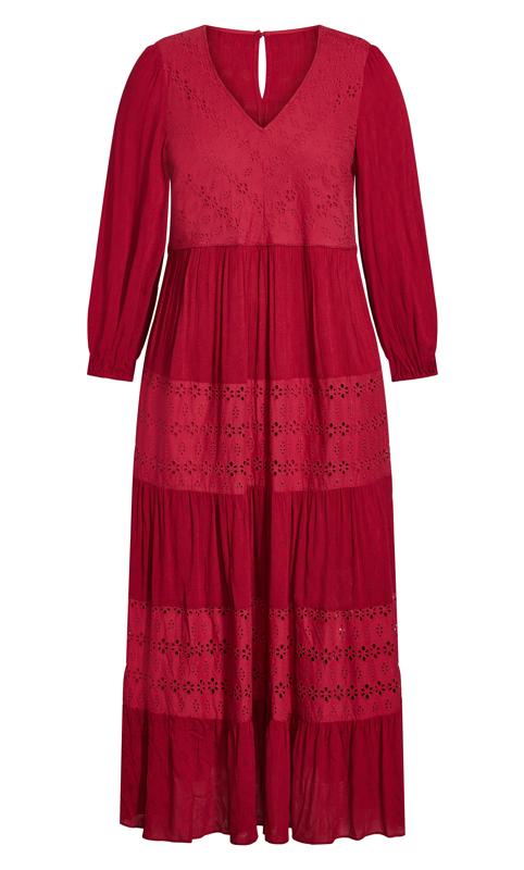 Evans Red Enchant Lace Maxi Dress 4