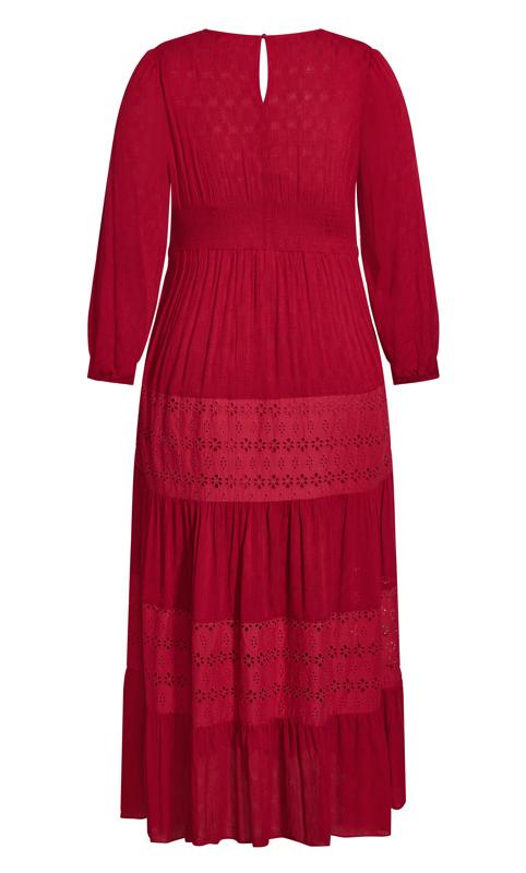 Evans Red Enchant Lace Maxi Dress 5
