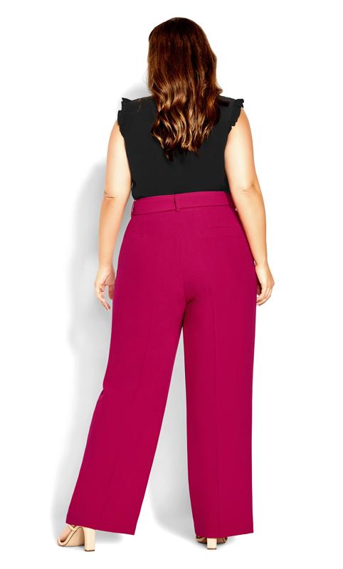 Evans Pink Belted Wide Leg Trousers 4