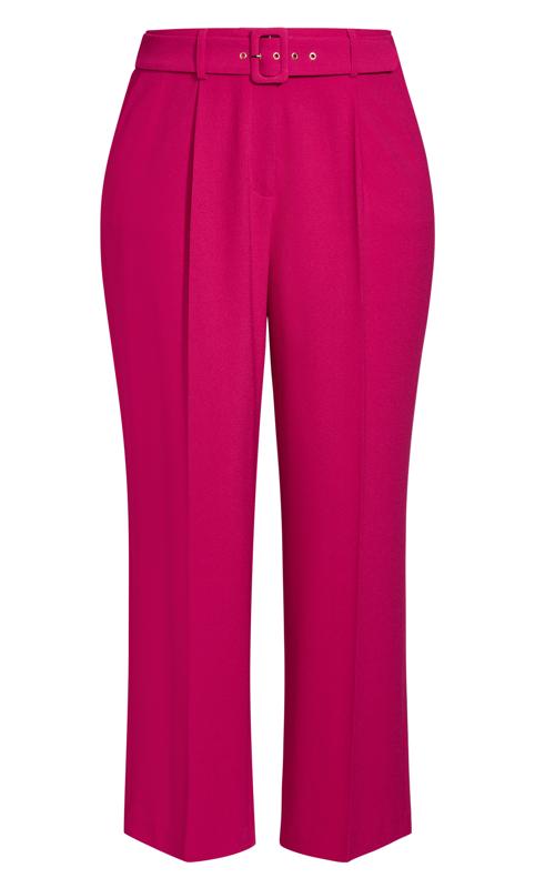 Evans Pink Belted Wide Leg Trousers 5