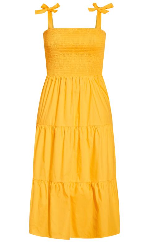 Evans Yellow Shirred Maxi Dress 3