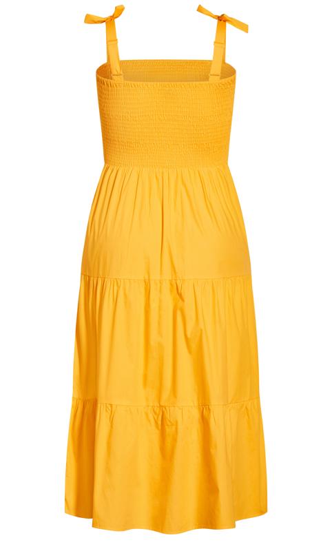Evans Yellow Shirred Maxi Dress 4