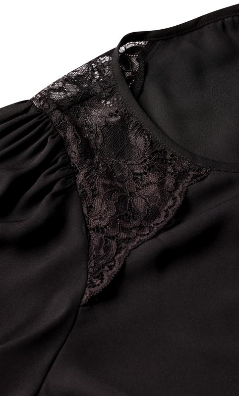 Evans Black Lace Detail Blouse 7