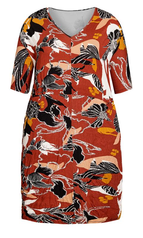 Evans Orange Floral Print Midi Dress 3
