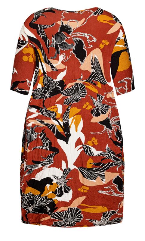 Evans Orange Floral Print Midi Dress 4