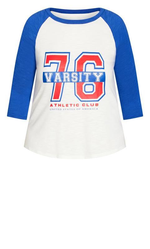 Evans White & Blue Varsity T-Shirt 6