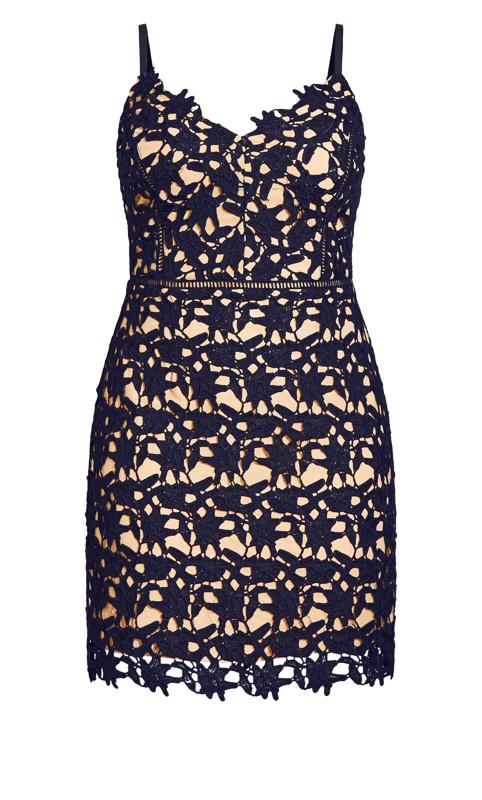 City Chic Navy & Nude Lace Bodycon Dress 3
