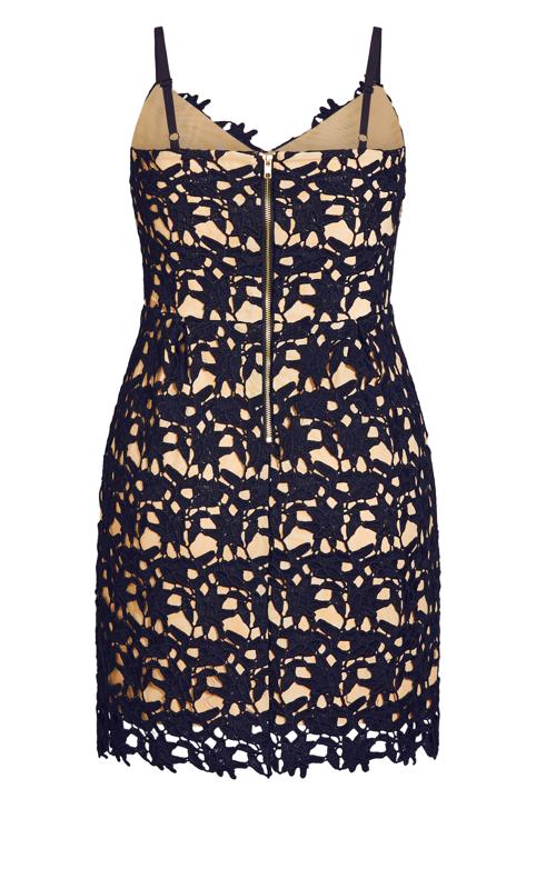 City Chic Navy & Nude Lace Bodycon Dress 4