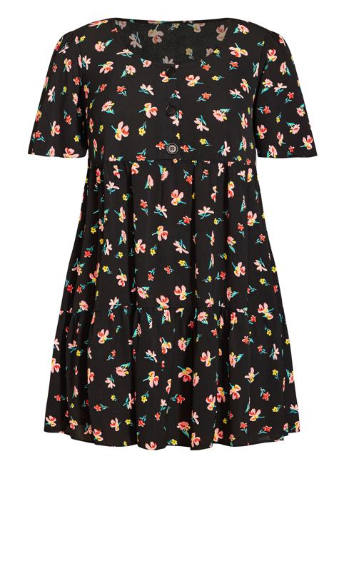 Floral Black Tiered Tunic 5