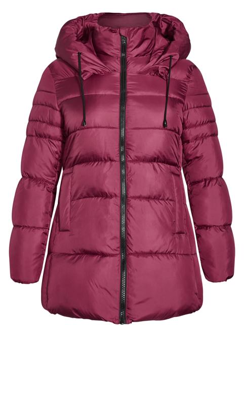 Evans Berry Red Padded Coat 8