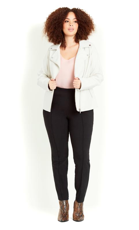  Grande Taille Evans White Faux Leather Jacket