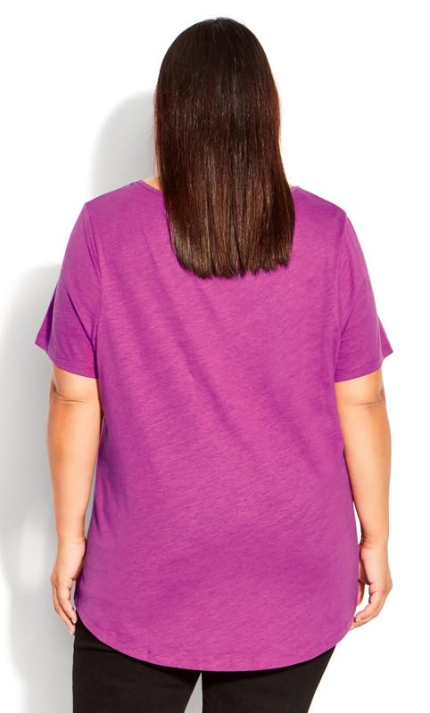 Evans Purple V-Neck Pocket T-Shirt 3