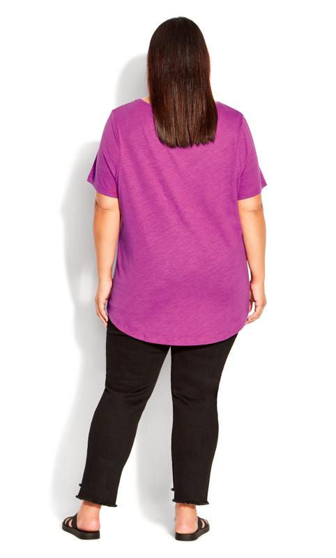 Evans Purple V-Neck Pocket T-Shirt 4
