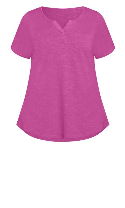 Evans Purple V-Neck Pocket T-Shirt 5
