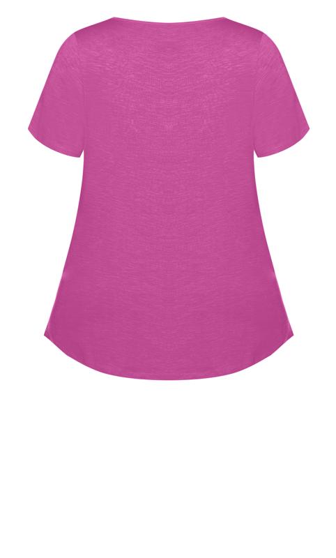 Evans Purple V-Neck Pocket T-Shirt 6