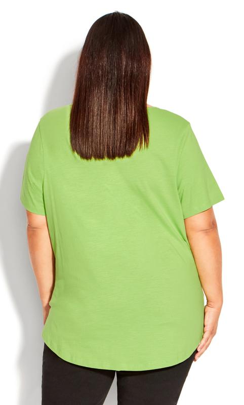 Evans Lime Green V-Neck Pocket T-Shirt 3
