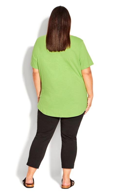 Evans Lime Green V-Neck Pocket T-Shirt 4