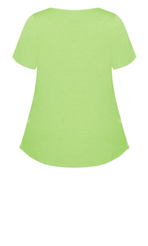Evans Lime Green V-Neck Pocket T-Shirt 6