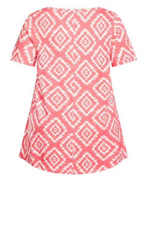 Evans Pink Geometric Swing T-Shirt 6
