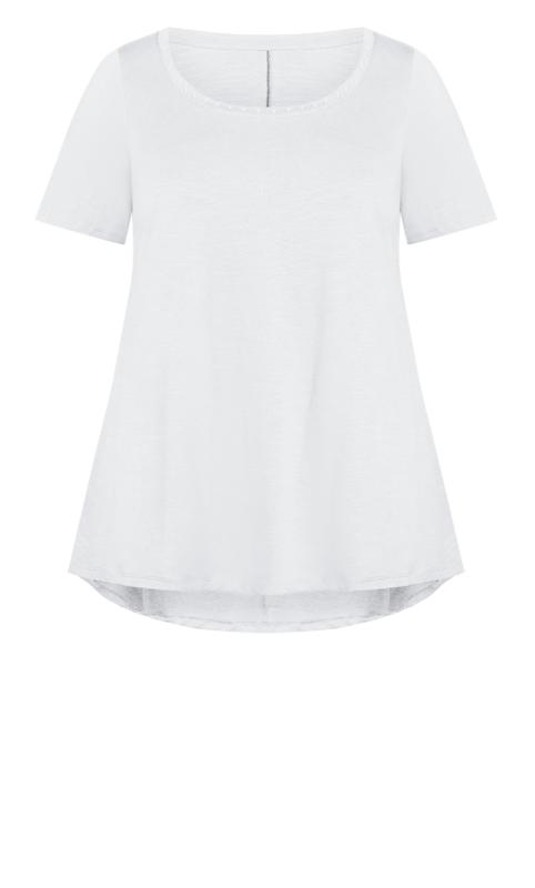 Evans White Studded Short Sleeve T-Shirt 6