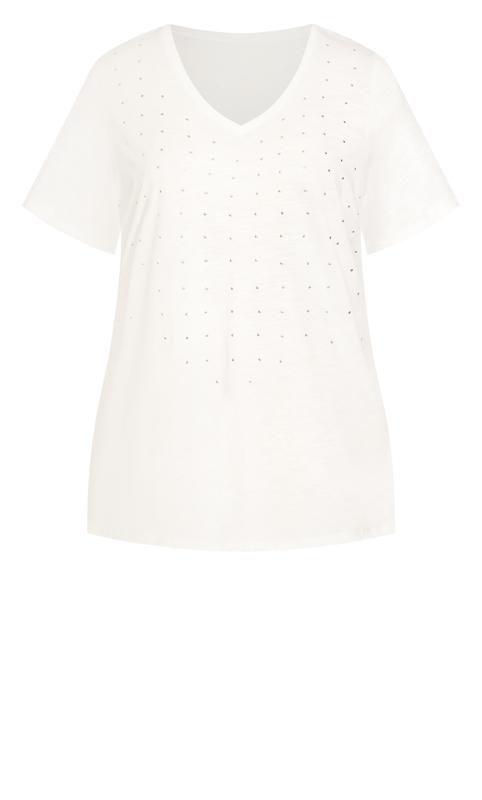 Evans White Star Studded T-Shirt 5