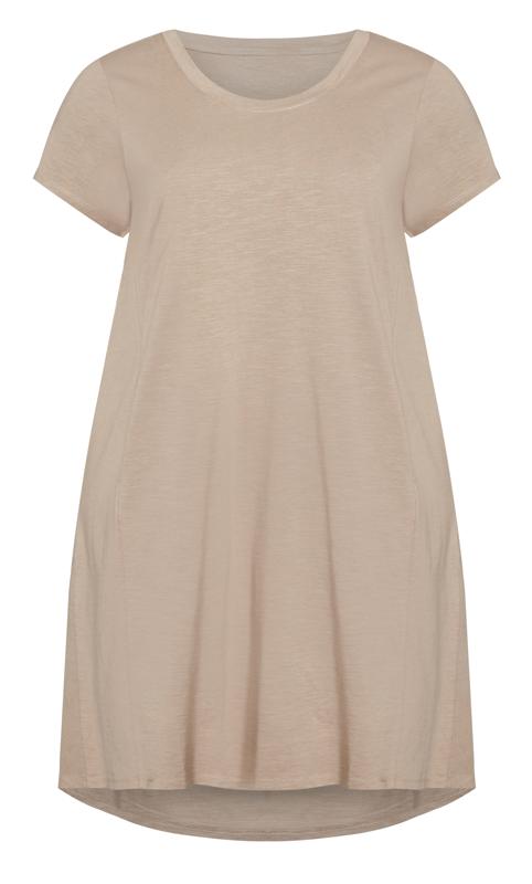 Evans Natural Brown Pocket Detail T-Shirt Dress 5