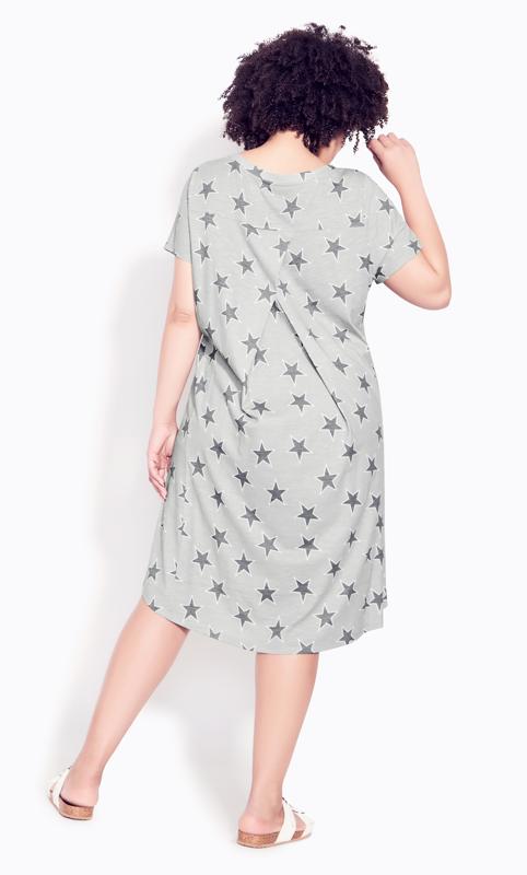 Evans Grey Star Print Pocket Midi Dress 2