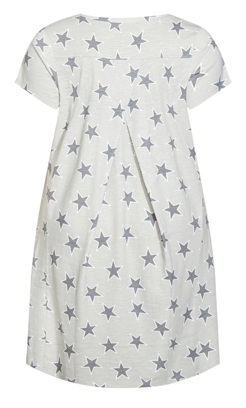 Evans Grey Star Print Pocket Midi Dress 4