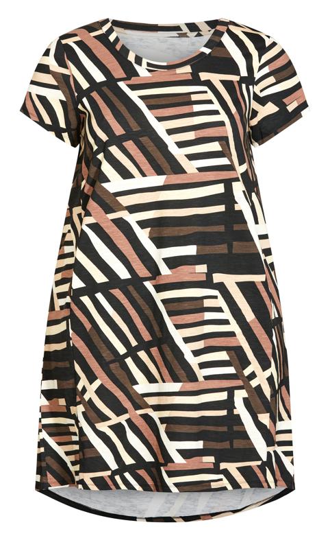 Evans Brown Stripe Pocket Midi Dress 4